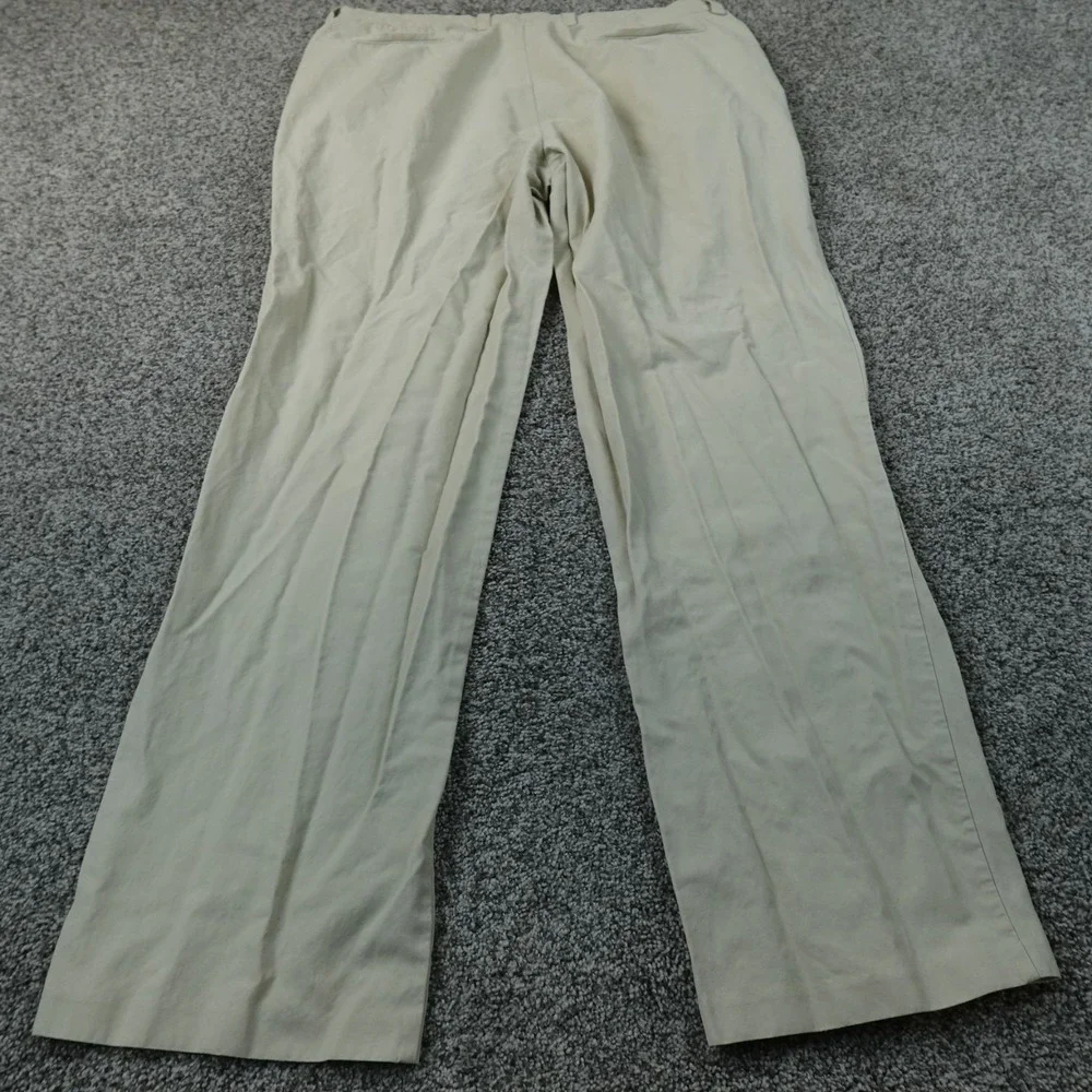 Tommy Bahama Pants Mens 38X32 Beige Tan Silk Chino Trouser Flat Front Straight